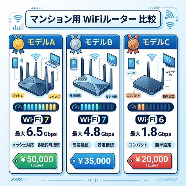 2026年おすすめWiFiルーター比較のイラスト