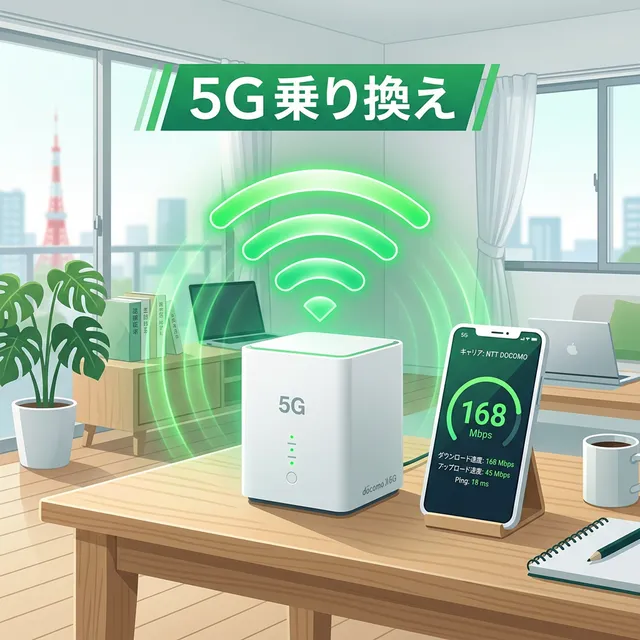 5Gホームルーターへの乗り換えイメージイラスト