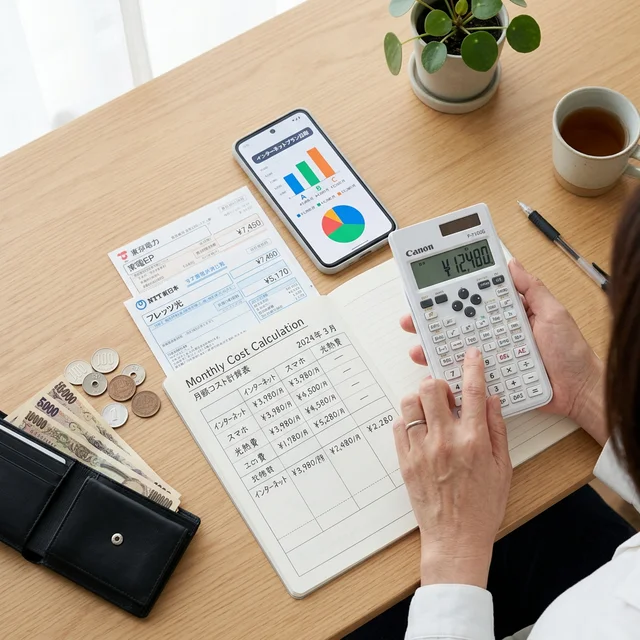 ホームルーターの料金を計算するイメージ