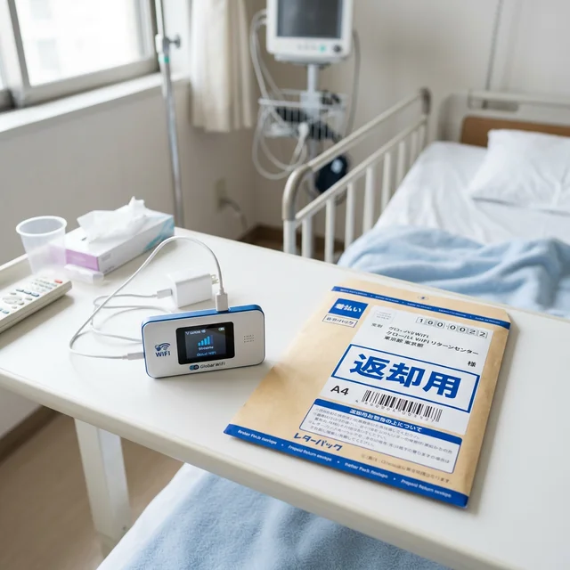 レンタルWi-Fiルーターと返却用封筒