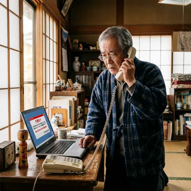 高齢者を狙うアナログ戻し詐欺のイメージ