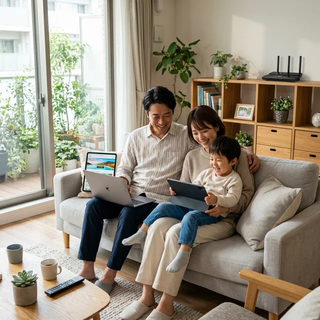 安心してネット回線を使うイメージ