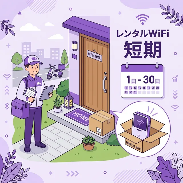 短期レンタルWiFiの利用イメージイラスト