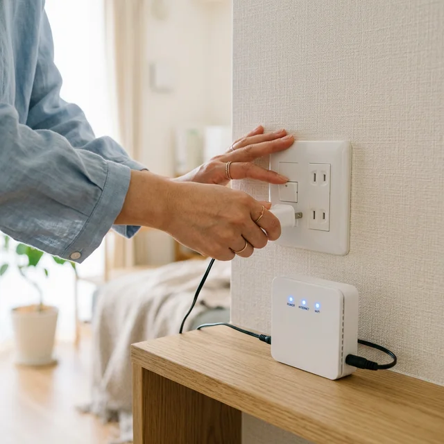 ホームルーターをコンセントに挿してすぐ使える