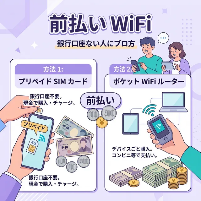 前払い型WiFiオプションのイラスト