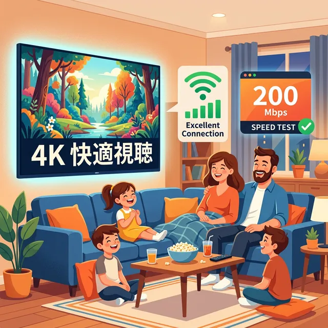 4Kコンテンツを快適に視聴する理想環境イラスト