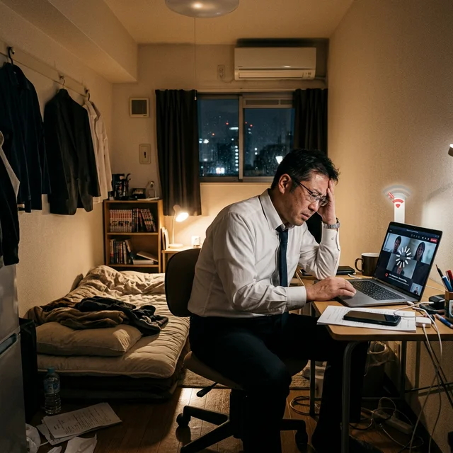 マンスリーマンションでビデオ会議がフリーズして困る日本人ビジネスマン