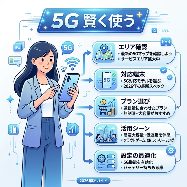 5Gを賢く使うためのアクションガイドイラスト