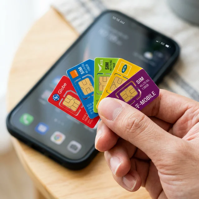 格安SIMカードを手に持つイメージ