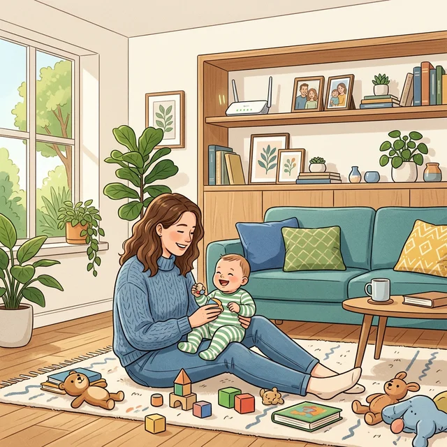 妊婦・赤ちゃんとWi-Fiルーターの安全な共存イメージ