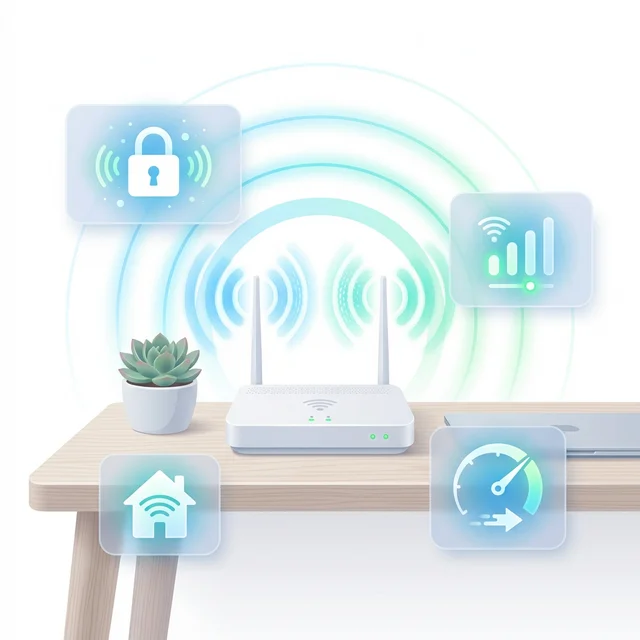 Wi-Fi用語ガイドのイメージ：ルーター設定画面と用語解説