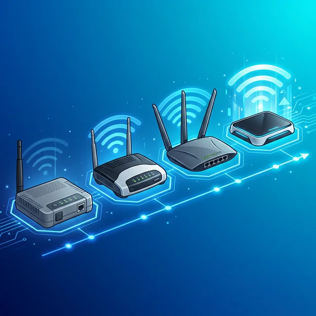 Wi-Fi世代の進化イメージ：Wi-Fi 4から6Eまで