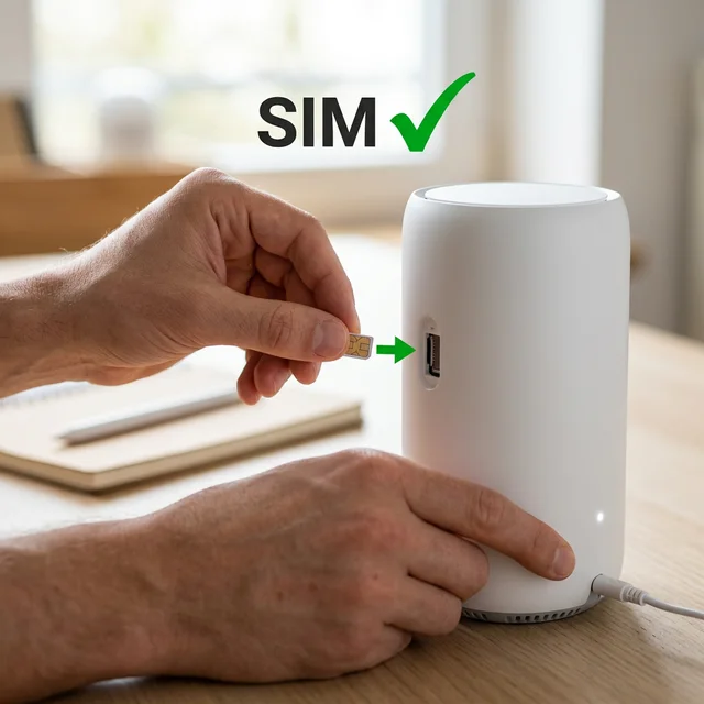 SIMカードをルーターに正しく挿入する手順