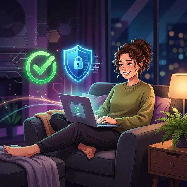 確実な選択で安心するユーザーのイラスト