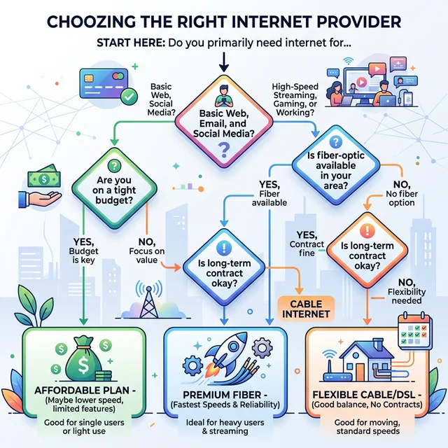 WiMAXプロバイダ選びの診断フローチャート