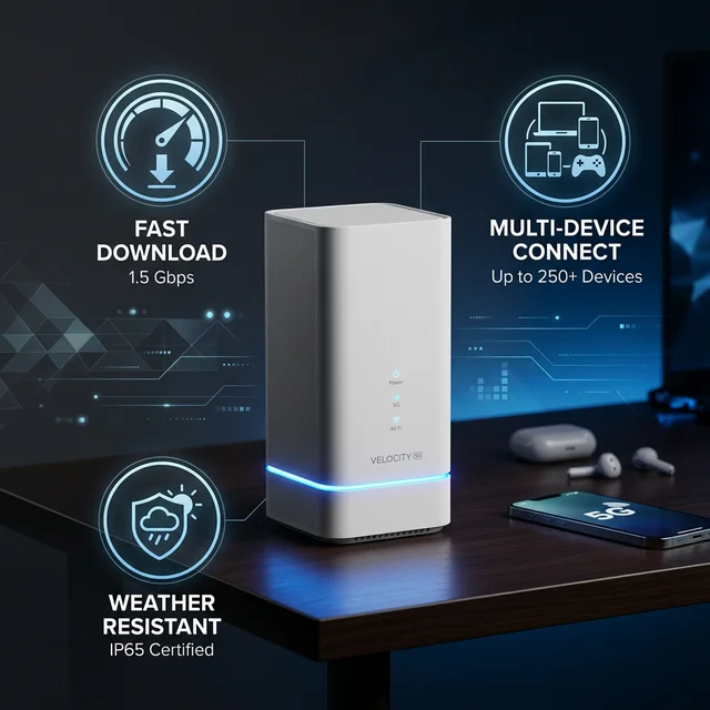 最新5Gホームルーターの高性能イメージ：高速通信と複数デバイス対応