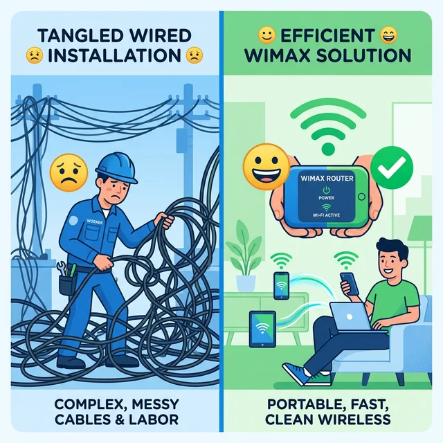 光回線とWiMAXの比較イメージ
