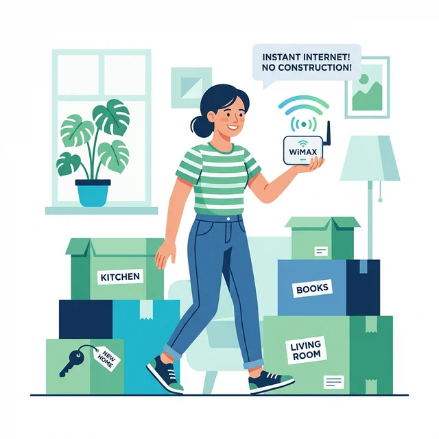 引っ越し時のWiMAXルーター持ち運びイメージ