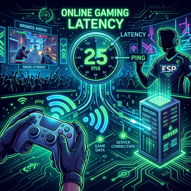 ゲーム実況におけるPing値と応答速度のコンセプトイメージ