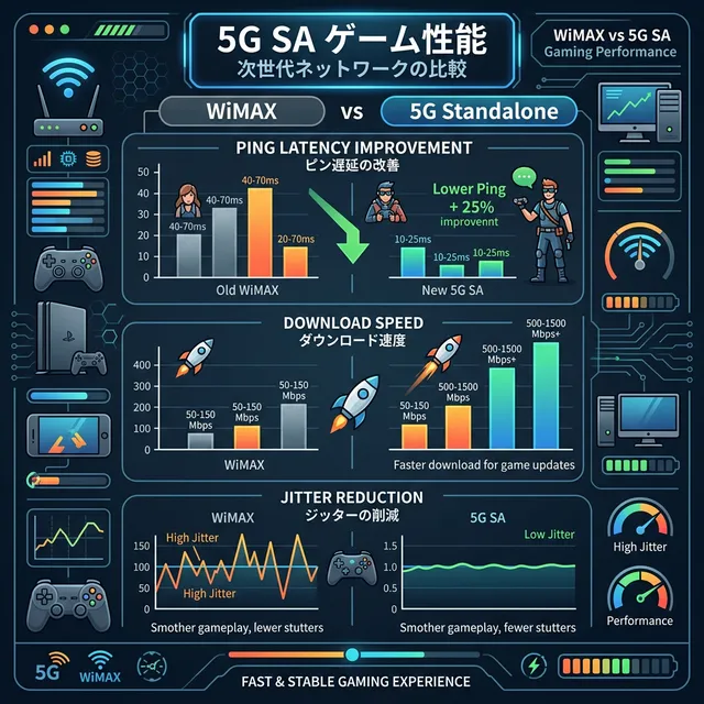 WiMAX 5G SAのゲーム性能向上イラスト