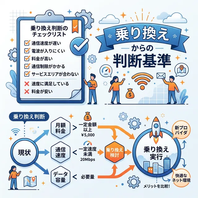WiMAXからの乗り換え判断基準イラスト