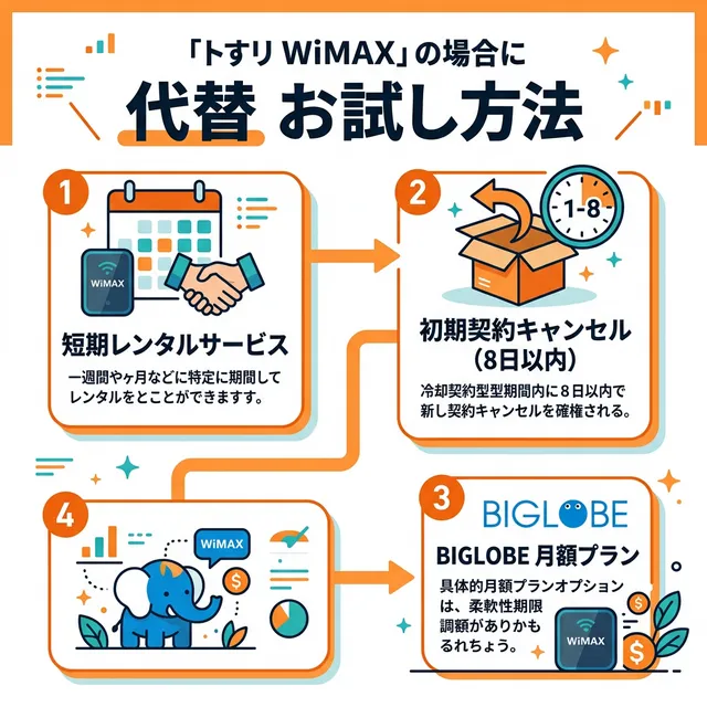 Try WiMAXの代替お試し方法イラスト