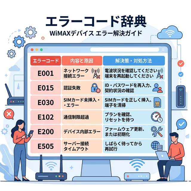 WiMAXエラーコード辞典イラスト