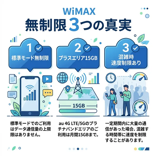 WiMAX無制限の3つの真実イラスト